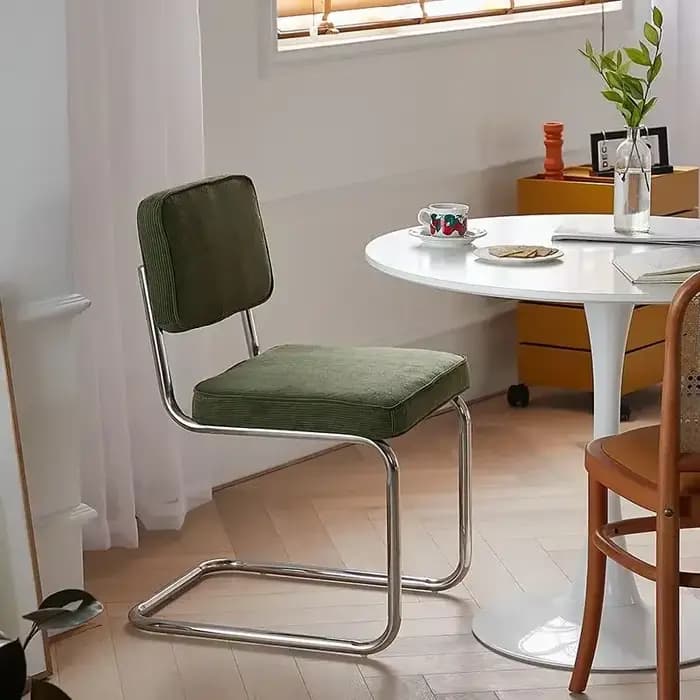 Chaises de salle à manger modernes du milieu du siècle avec cadre en métal