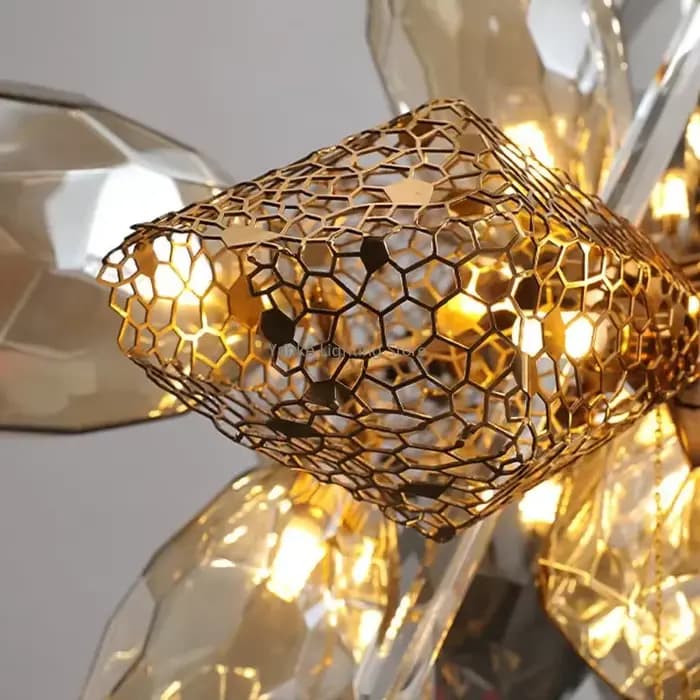 Lampes LED à Suspension en acier inoxydable de luxe moderne salon chambre allée lustre en cristal lampes suspendues d'intérieur ampoule gratuite