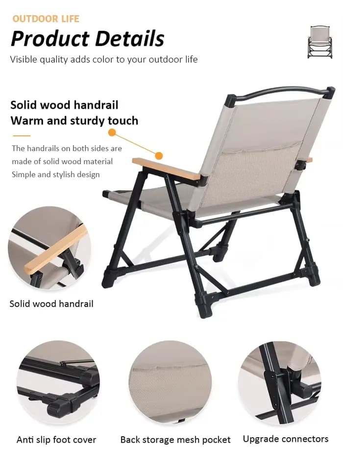 Chaise de pique-nique d'extérieur portable