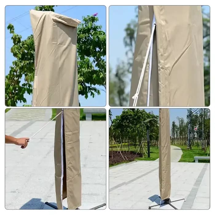 Housse de Parasol de Patio avec fermeture éclair et tige pour grand