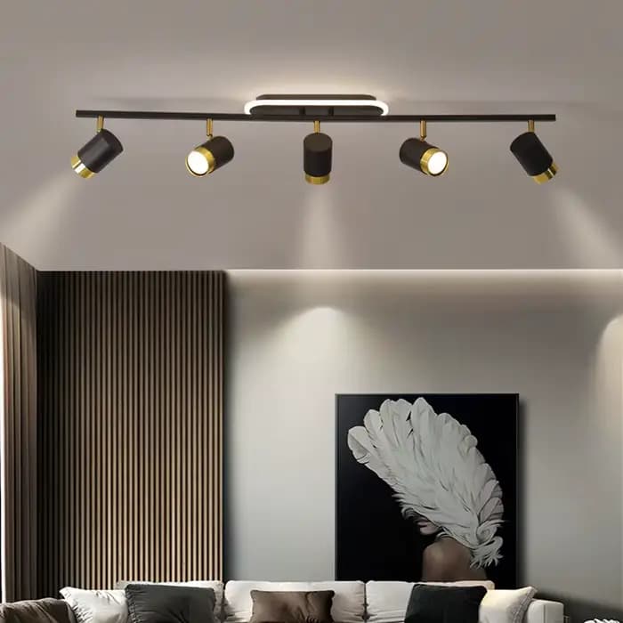Plafonnier LED Noir et Blanc au Design Moderne, Luminaire Décoratif d'Nik, Idéal pour un Salon, un délégations ou un Couloir
