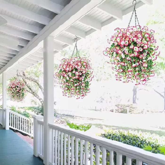 Décoration murale artificielle de gloire du matin, fausses plantes violettes suspendues, fleurs simulées pour la maison, le jardin, les mariages, l'extérieur polyvalentes