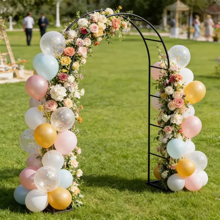 Arche de jardin en métal robuste en fer forgé