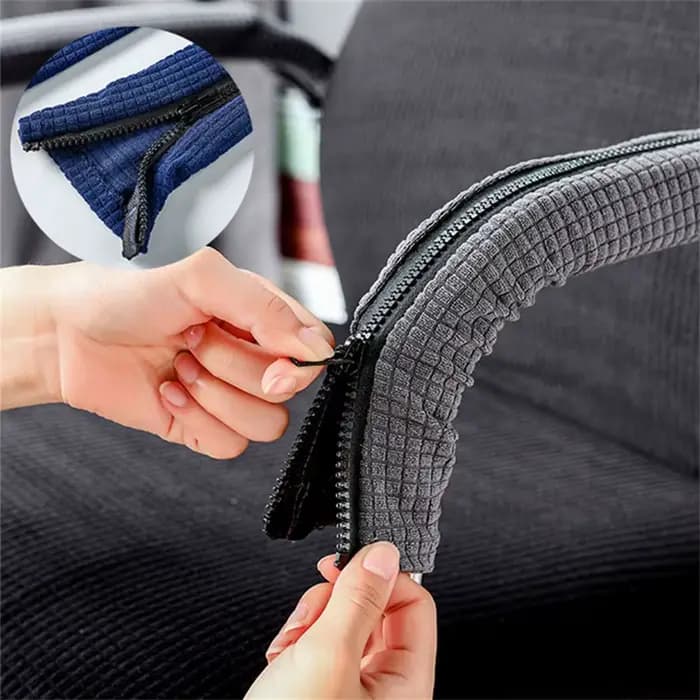 1 paire universelle couleur unie élastique fermeture éclair accoudoir couvre Spandex