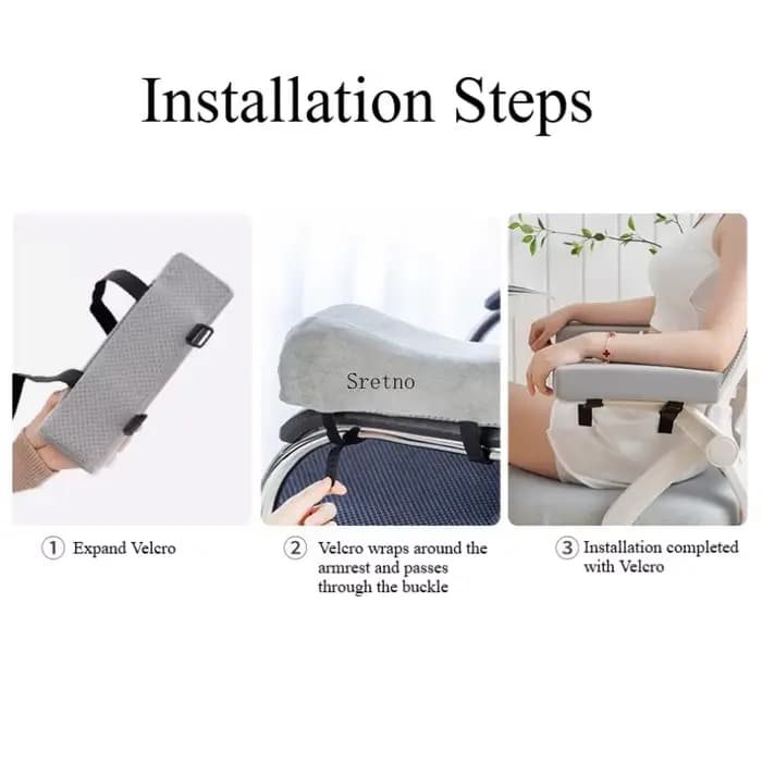 SRETNO – accoudoirs de chaise, coussins augmentant la hauteur, chaises de bureau, sièges de sports électroniques, main et coude épais, coussin en éponge, oreiller pour bras