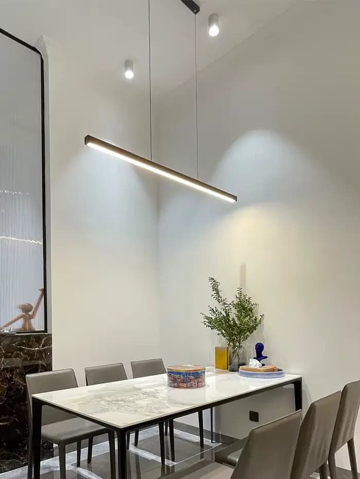 Lustre de salle à manger, éclairage de table à manger, luminaire de bar de cuisine, lampe linéaire LED, luminaires suspendus de restaurant, suspension moderne et épurée