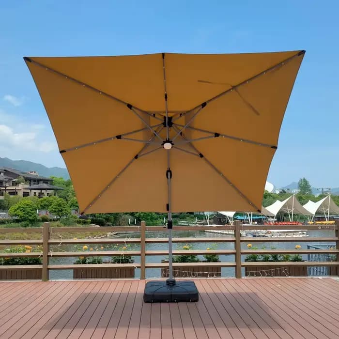 Parasol commercial d'extérieur, 3x3m, structure en aluminium, tissu polyester 250g, parasol moderne pour jardin