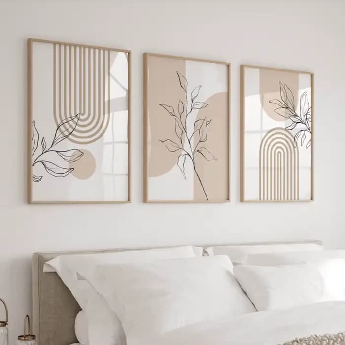 Impressions murales neutres sans cadre pour la décoration intérieure moderne et minimaliste, affiches de plantes bohèmes, décoration beige japonaise pour salon et chambre à coucher