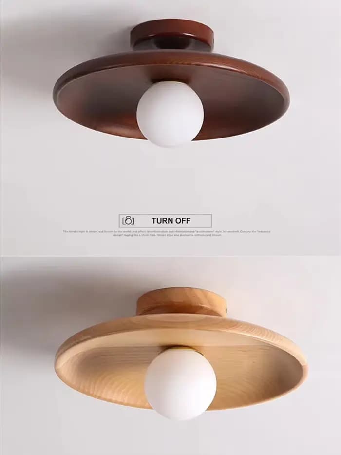 Plafonnier rond en bois plafonnier nordique pour vestiaire chambre salle d'étude couloir décor à la maison éclairage intérieur 12W LED lustres de plafond suspension luminaire plafond lustre chambre ob