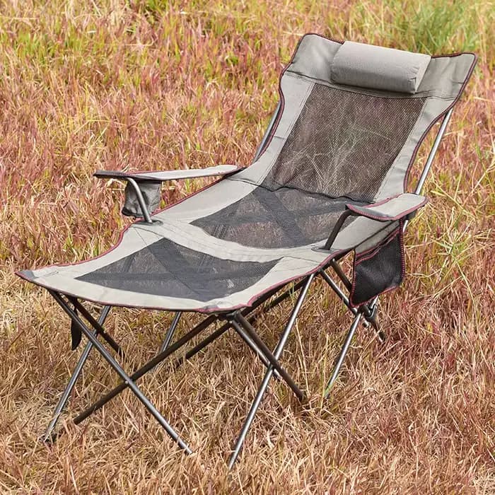 Adultes en plein air chaise pliante longue inclinable porte-gobelet bras