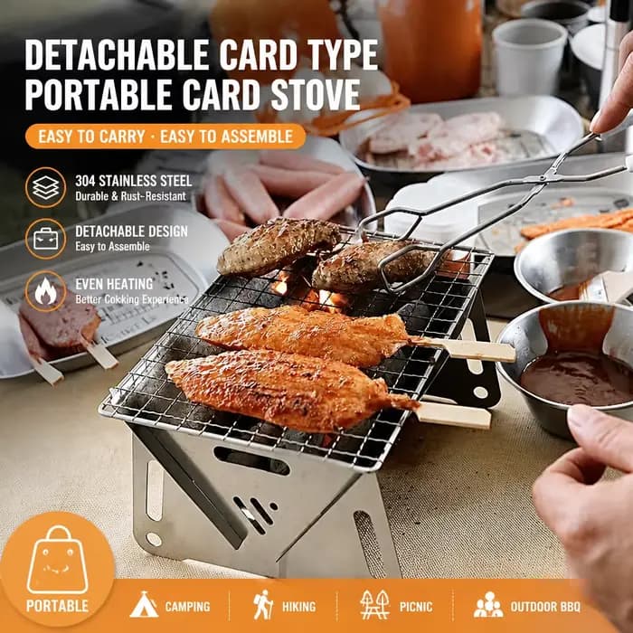 Barbecue au charbon de bois pliable pour le camping