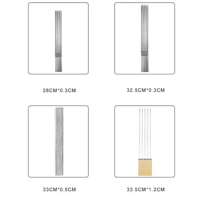 Brochettes de Barbecue réutilisables en acier inoxydable