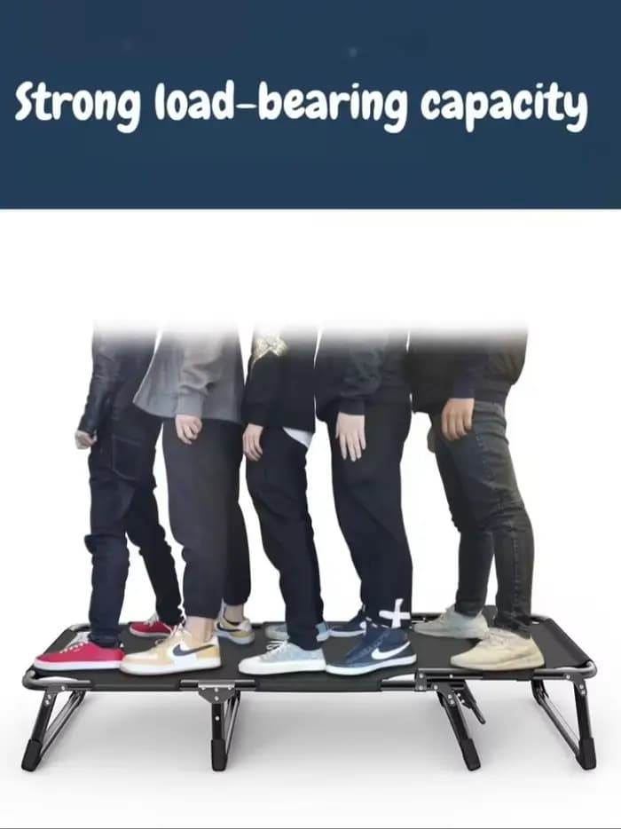 Lit pliant portable d'extérieur et chaise longue avec appui-tête