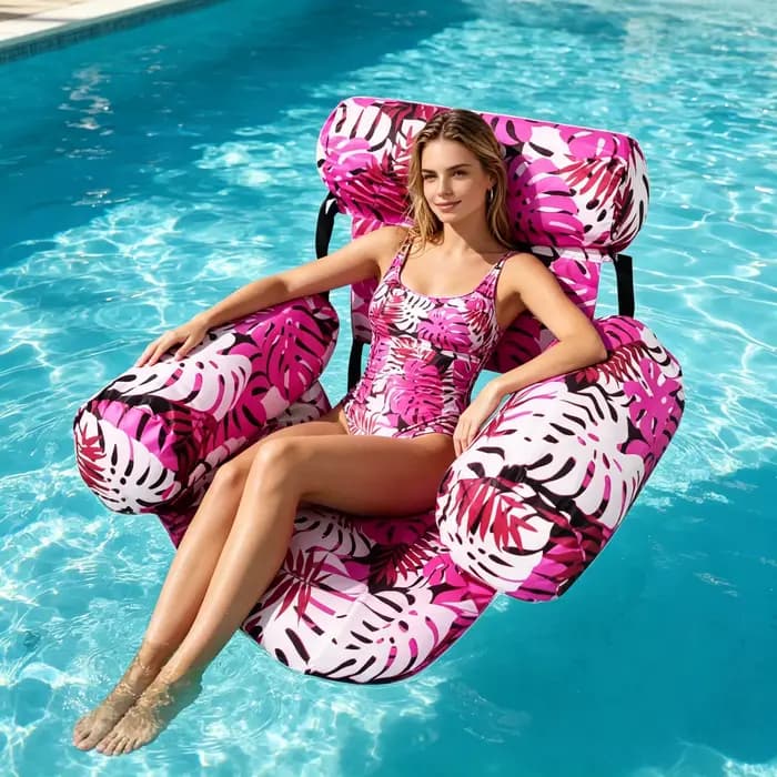 Chaise flottante gonflable pour adultes avec dossier et repose-bras intégrés