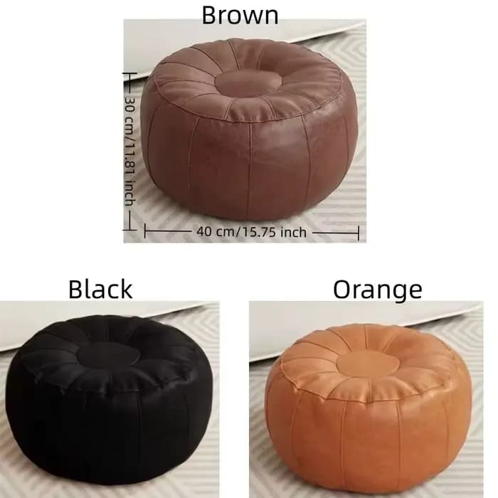 Housse de coussin de siège ronde en similicuir