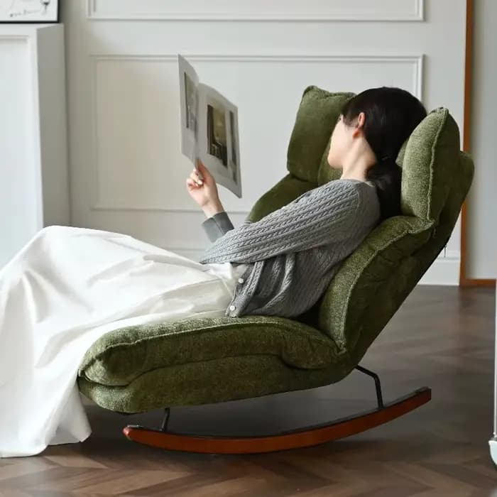 Chaise de balcon pliable verte relaxante pour adultes