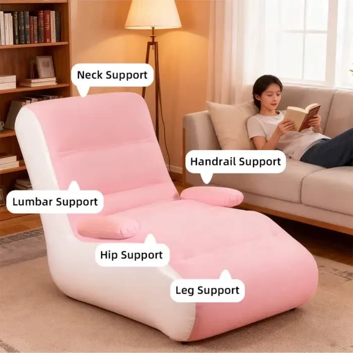 Canapé chaise longue gonflable avec sac de rangement pour salon et chambre, canapé paresseux, coussin de siège Compact et pliable