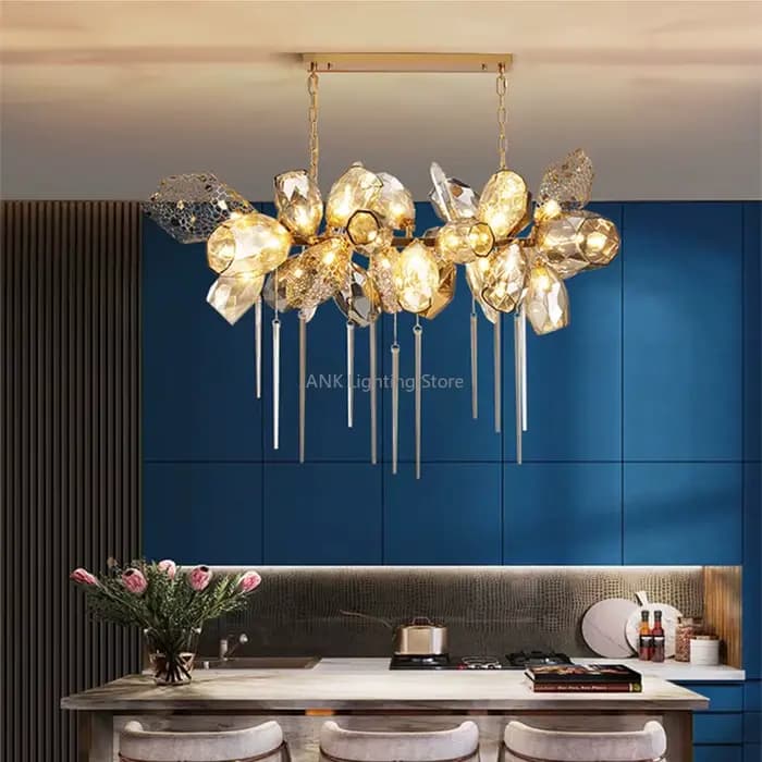 Lampes suspendues LED en acier inoxydable, lustre en cristal, ampoule gratuite, salon, chambre à coucher, allée, intérieur, luxe moderne