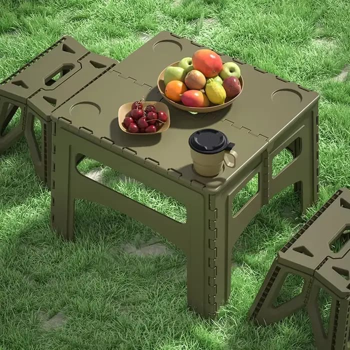 Table de Camping pliante et Portable en plastique étendue pour l'extérieur