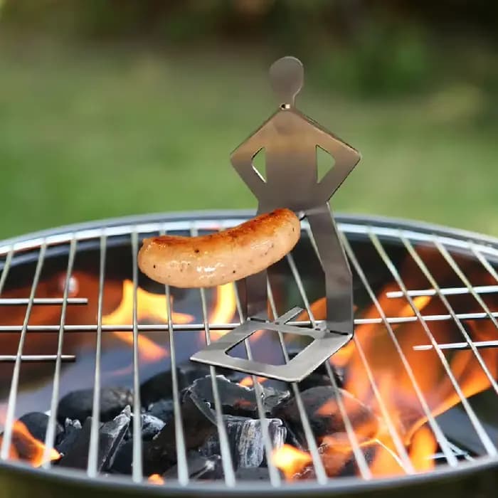 Grille à saucisses amusante en acier inoxydable pour barbecue