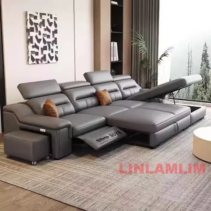 Linlamlim Canapé-lit convertible Canapé sectionnel inclinable électrique moderne