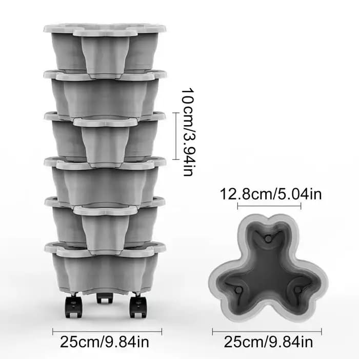 Jardinière verticale Plant Tower à 6 niveaux avec roulettes