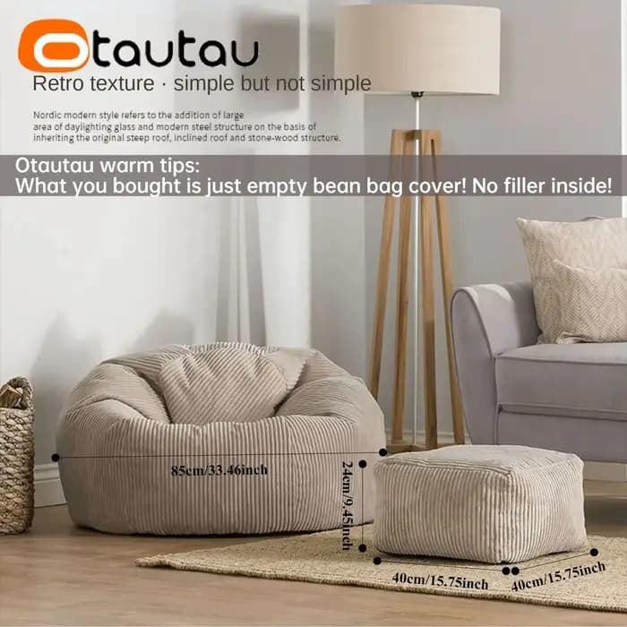 OTAUTAU velours côtelé pouf