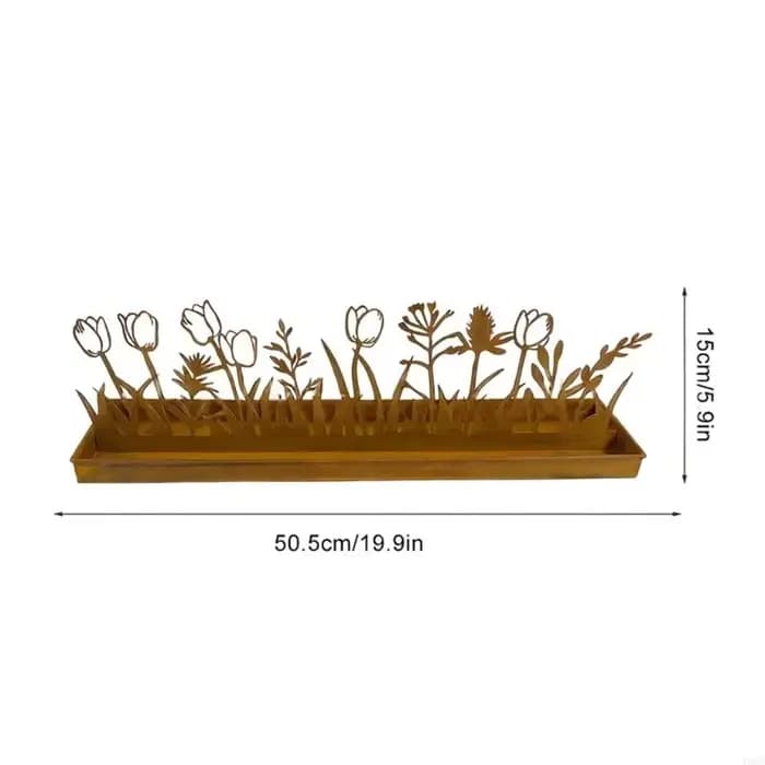 Boîte à fleurs en métal Antique, conteneur jardinière rectangulaire en fer pour plantes succulentes, décoration