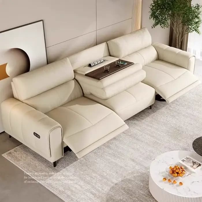 Salon classique moderne canapé extensible électrique