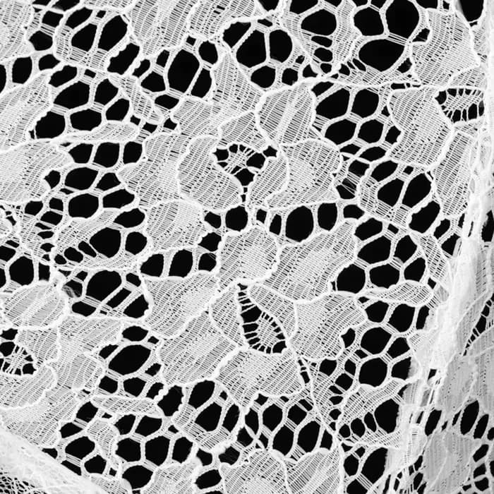 Parasol blanc vintage brodé de dentelle florale