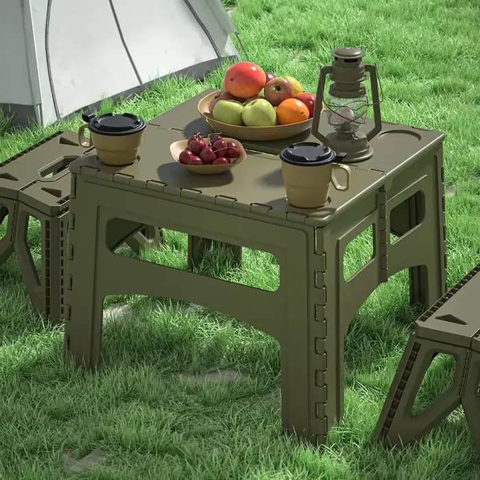 Table de Camping pliante et Portable en plastique étendue pour l'extérieur