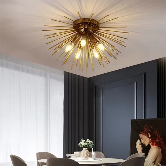 Lustres de plafond à LED dorés Ludeviation pour la décoration intérieure de la maison, salon, salle à manger, chambre à coucher, restaurant, lampe suspendue