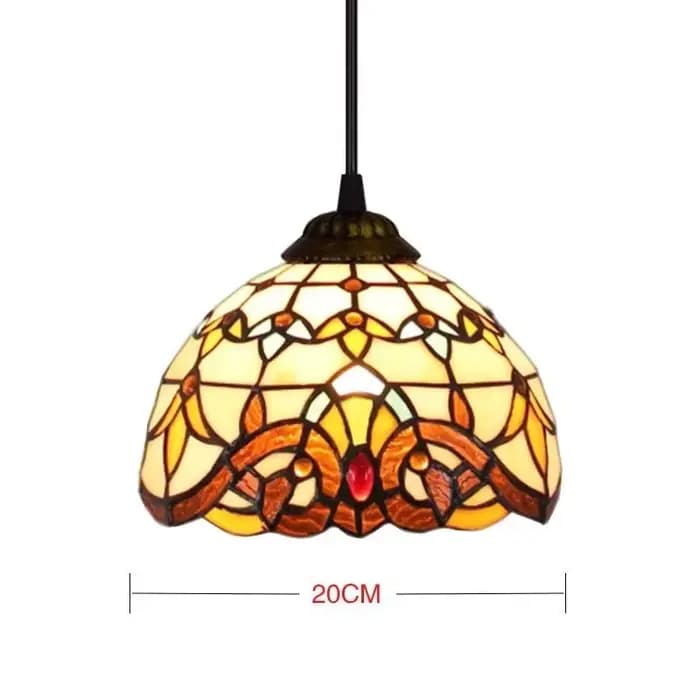 Lustre Tiffany en verre coloré, style rétro européen, pour bar, restaurant, chambre, balcon, ambiance méditerranéenne et campagnarde