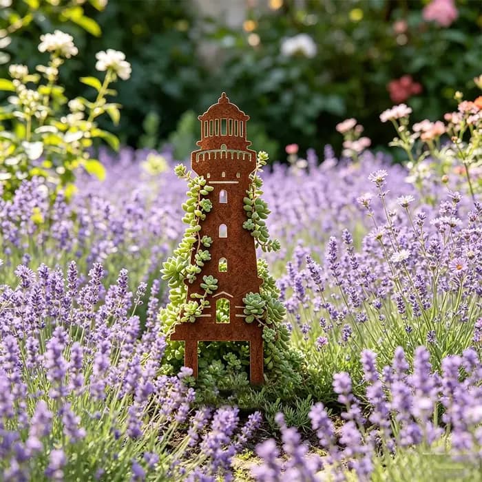 1 piquet décoratif de jardin en fer