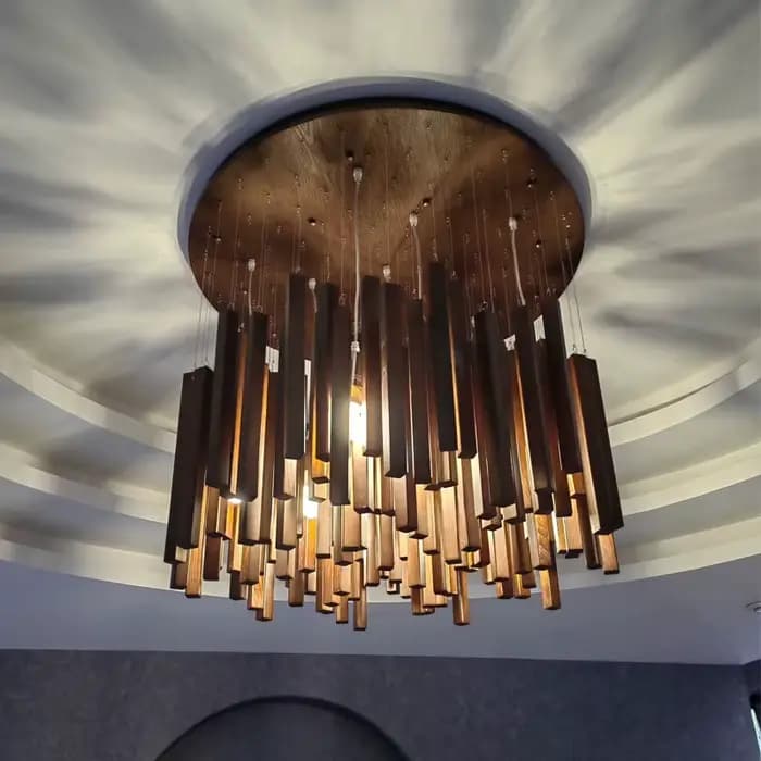 Plafonnier en bois pour restaurant, lustre de plafond, décor de chambre, lampe frontale, éclairage japonais pour salon, luminaire Ludesviation
