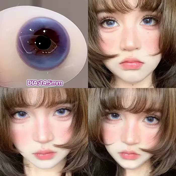 OVOLOOK-2pcs lentilles grises lentilles de Contact colorées sur Prescription pour les yeux myopie lentilles de couleur des yeux élèves de beauté lentille bleue naturelle