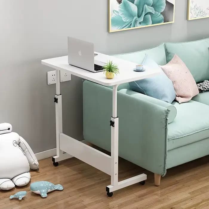 Table d'appoint de canapé de luxe à hauteur réglable, Table basse Portable en forme de C avec finition en liège pour camping-car, maison, bureau, salon, chambre à coucher