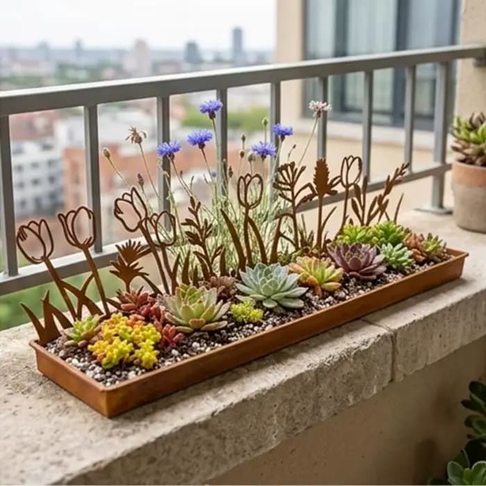 Boîte à fleurs en métal Antique, conteneur jardinière rectangulaire en fer pour plantes succulentes, décoration