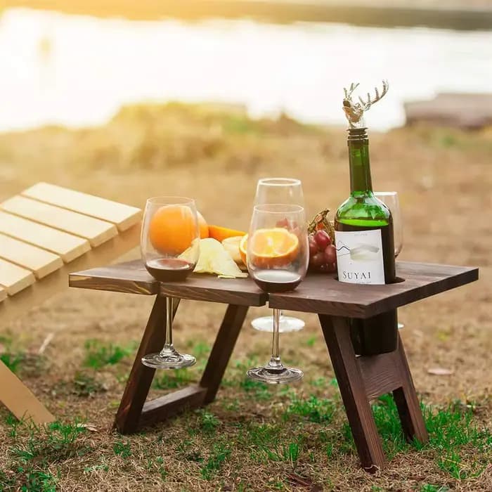 Table de pique-nique portable d'extérieur en bois
