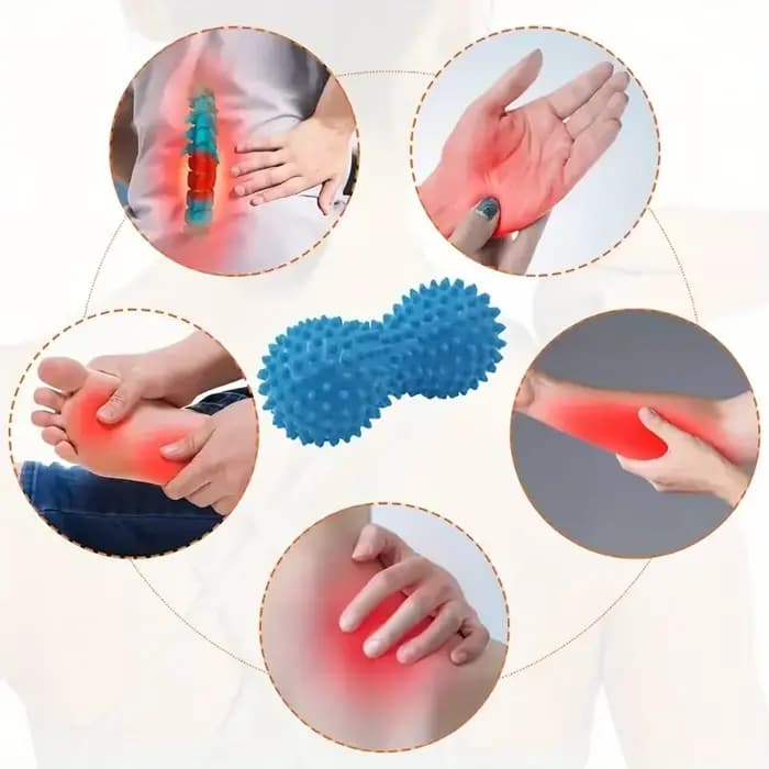 Boule de Massage aux arachides, rouleau de Massage des pieds, boule de Massage des tissus profonds, poignée d'entraînement pour Fascia plantaire, épaules, cou et dos