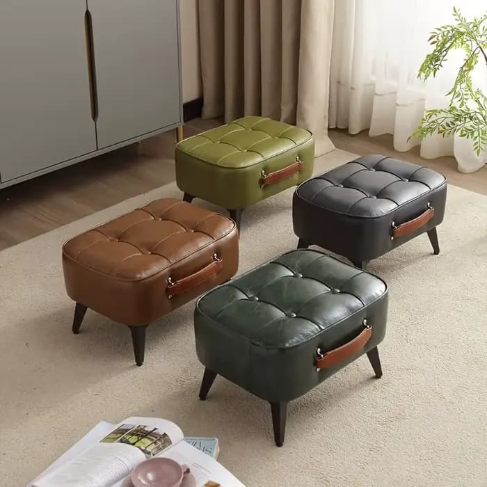 Repose-pieds ottoman en similicuir tendance