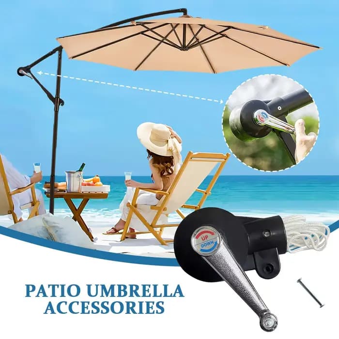 Manivelle de rechange antidérapante pour parasol d'extérieur avec cordon