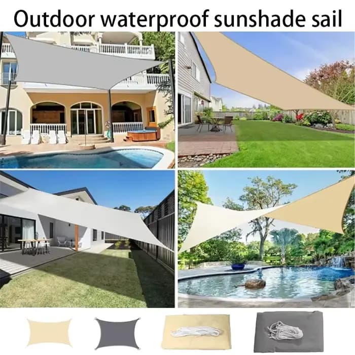 Voile d'ombrage rectangulaire imperméable pour extérieur
