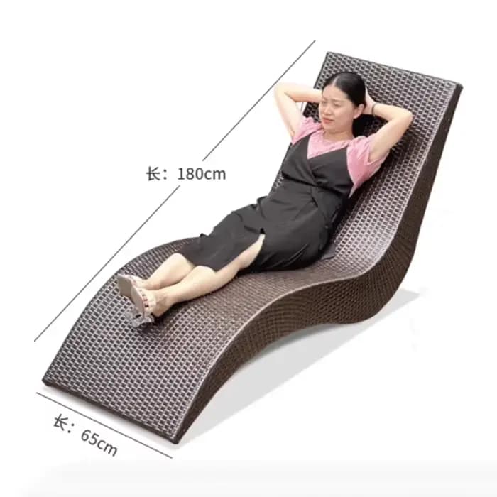 Chaise pliante d'extérieur en rotin