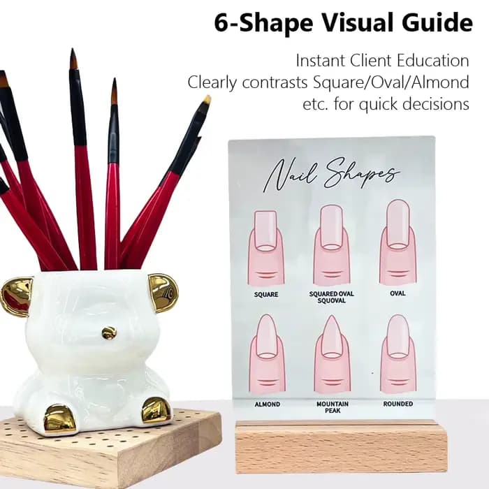 Panneau d'affichage de formes d'ongles en acrylique, pointes de doigt de Mannequin et Guide de forme d'ongle, signe d'art statique pour décor de comptoir de Salon