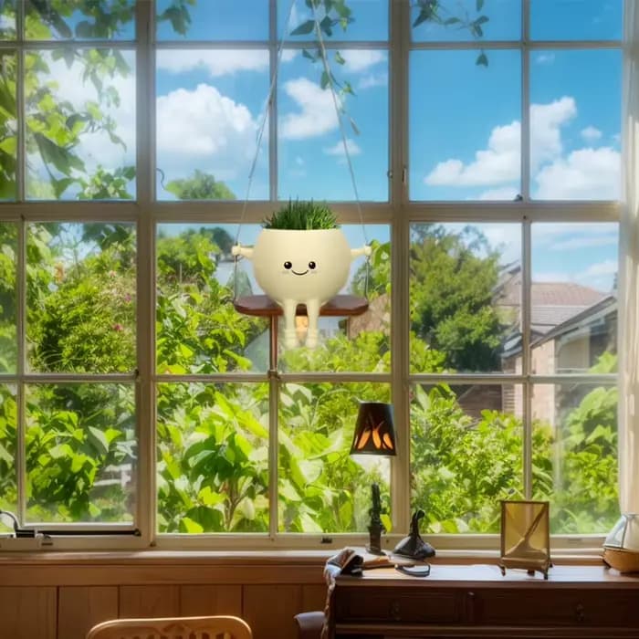 Jardinière de visage de sourire de chaise/balançoire