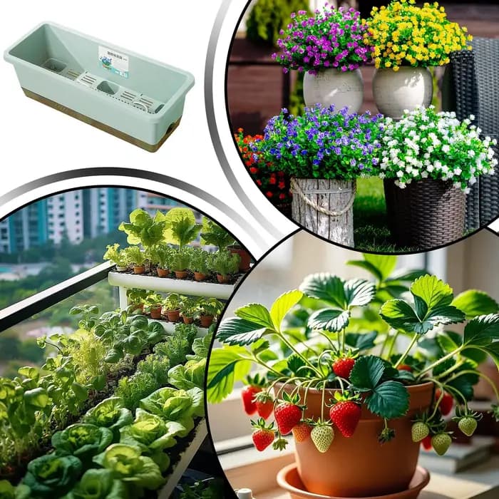 Jardinière auto-arrosante pour la culture de légumes d'intérieur et sur balcon