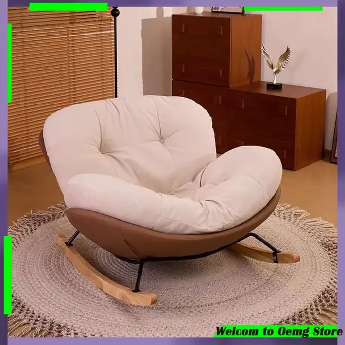 Fauteuil à bascule contemporain en forme d'œuf