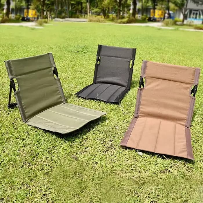 Chaise de camping pliable d'extérieur avec coussin de dossier