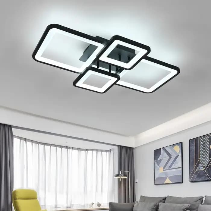 Plafonnier LED moderne pour salon, cuisine, 54W, lumière réglable, télécommande, luminaire pour chambre à coucher, éclairage domestique